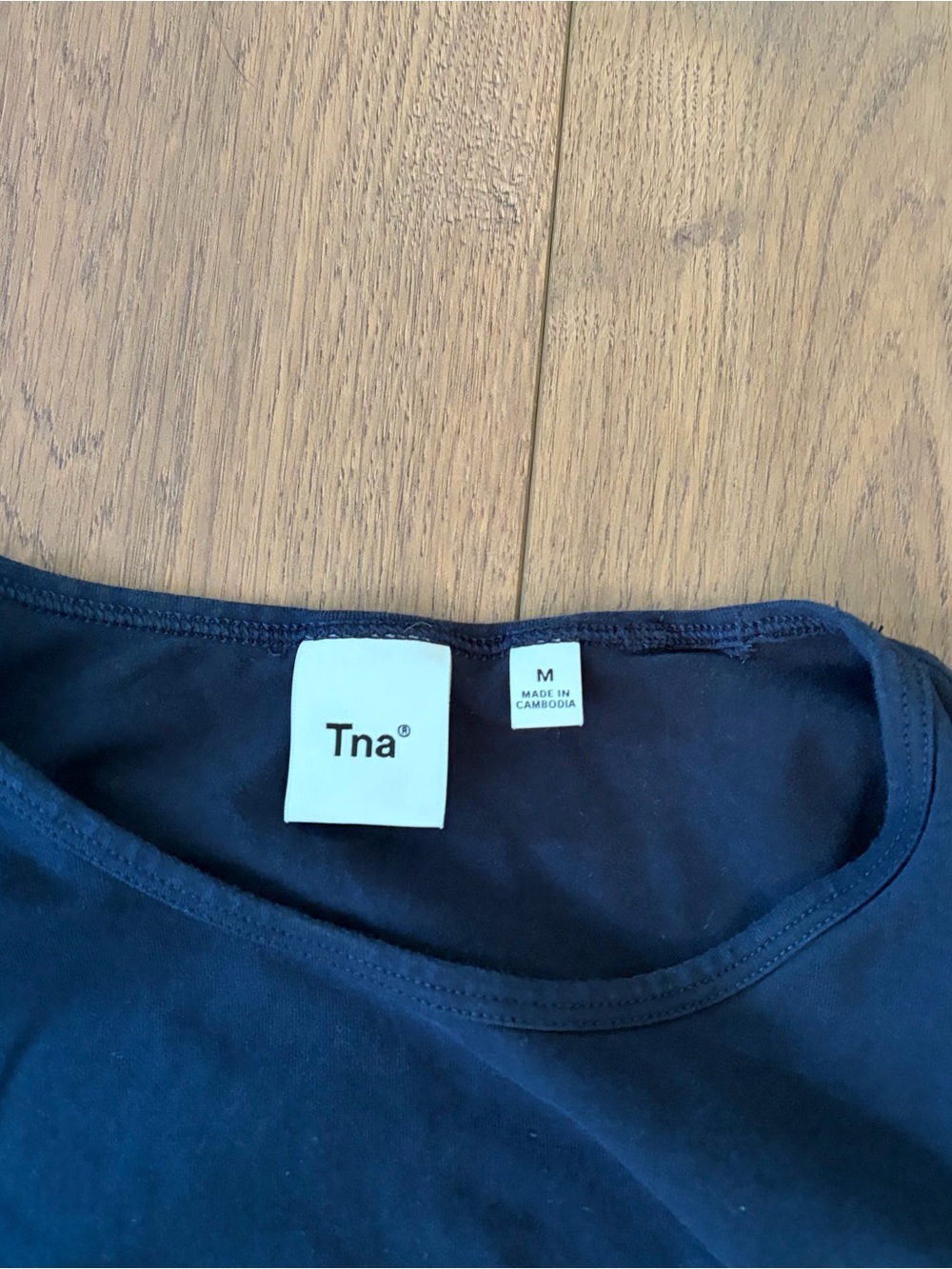 Aritzia Malibu Navy Ruched Long-Sleeve Top - Picture 3 of 3